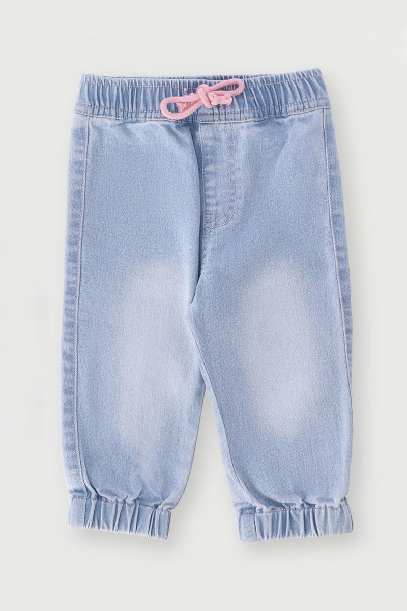 Baby Girls Denim Jogger - Acid Wash