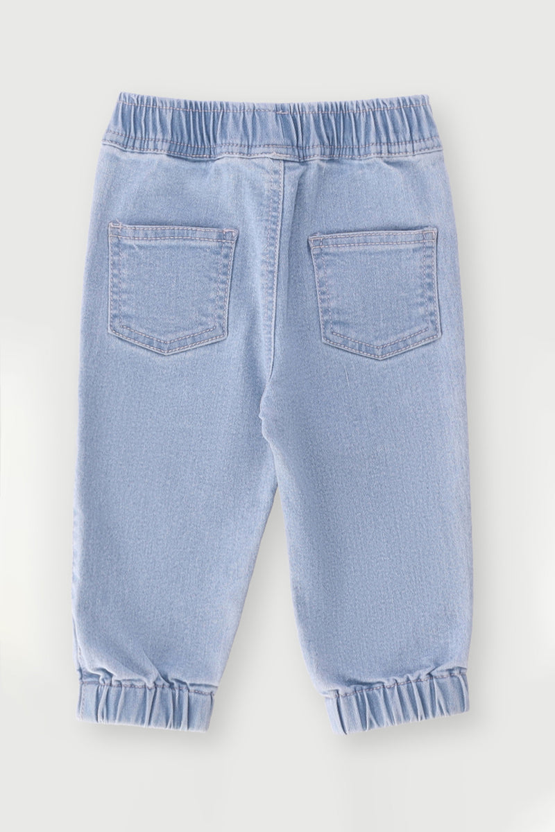 Baby Girls Denim Jogger - Acid Wash