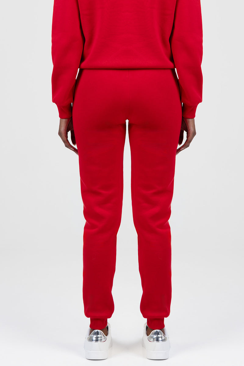 Shake It Up Sequin Detail Athleisure Tracksuit Pants - Red