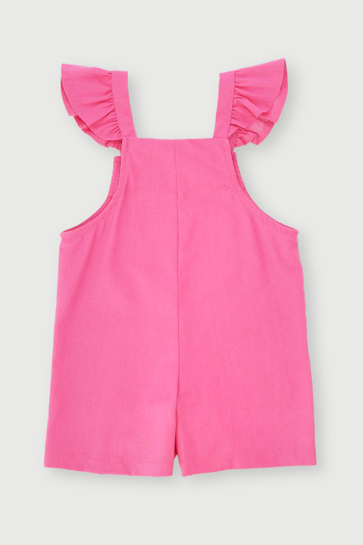Pre-Girls Linen Jumpsuit - Pink