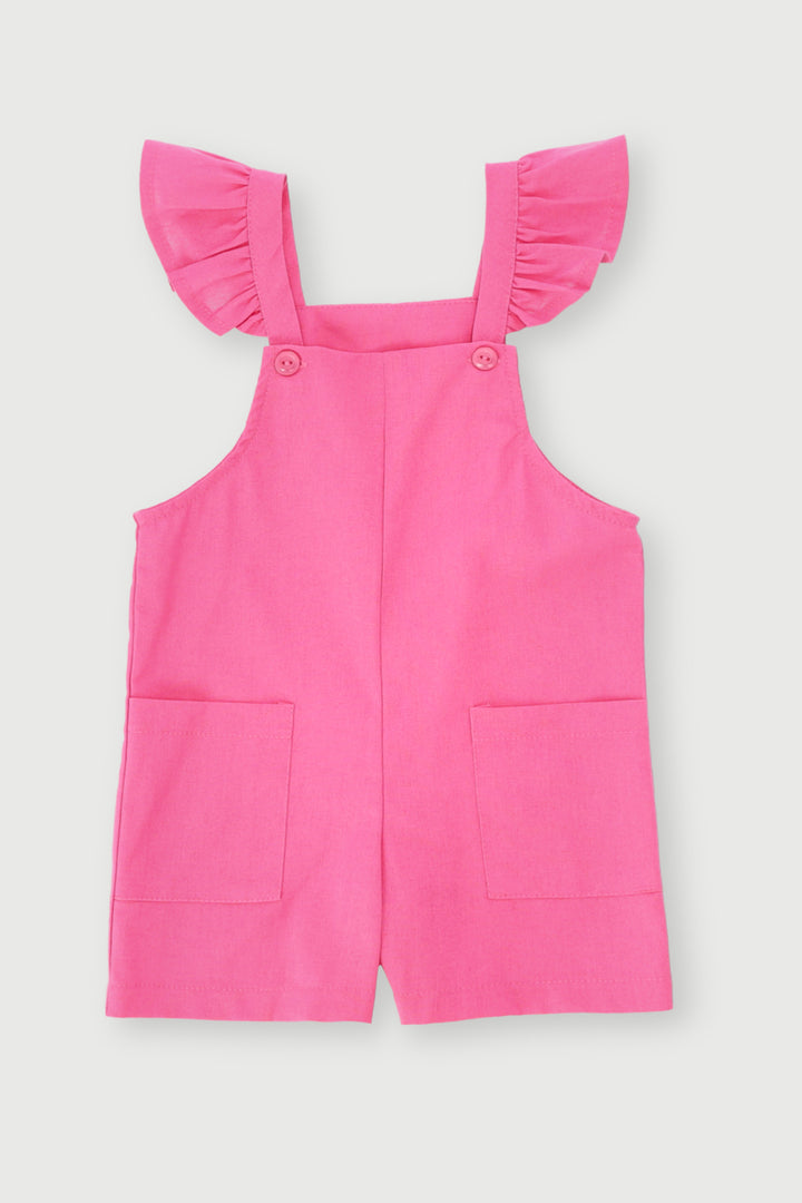 Pre-Girls Linen Jumpsuit - Pink