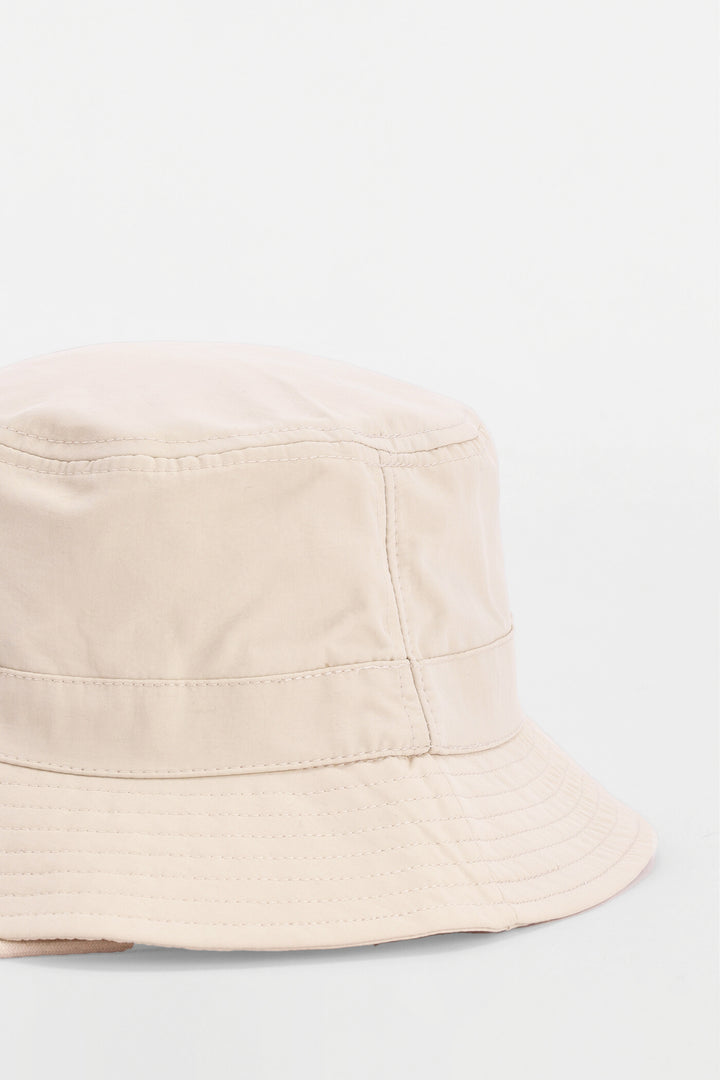 Pre-Boys Dino Wide Brim Bucket Hat - Stone