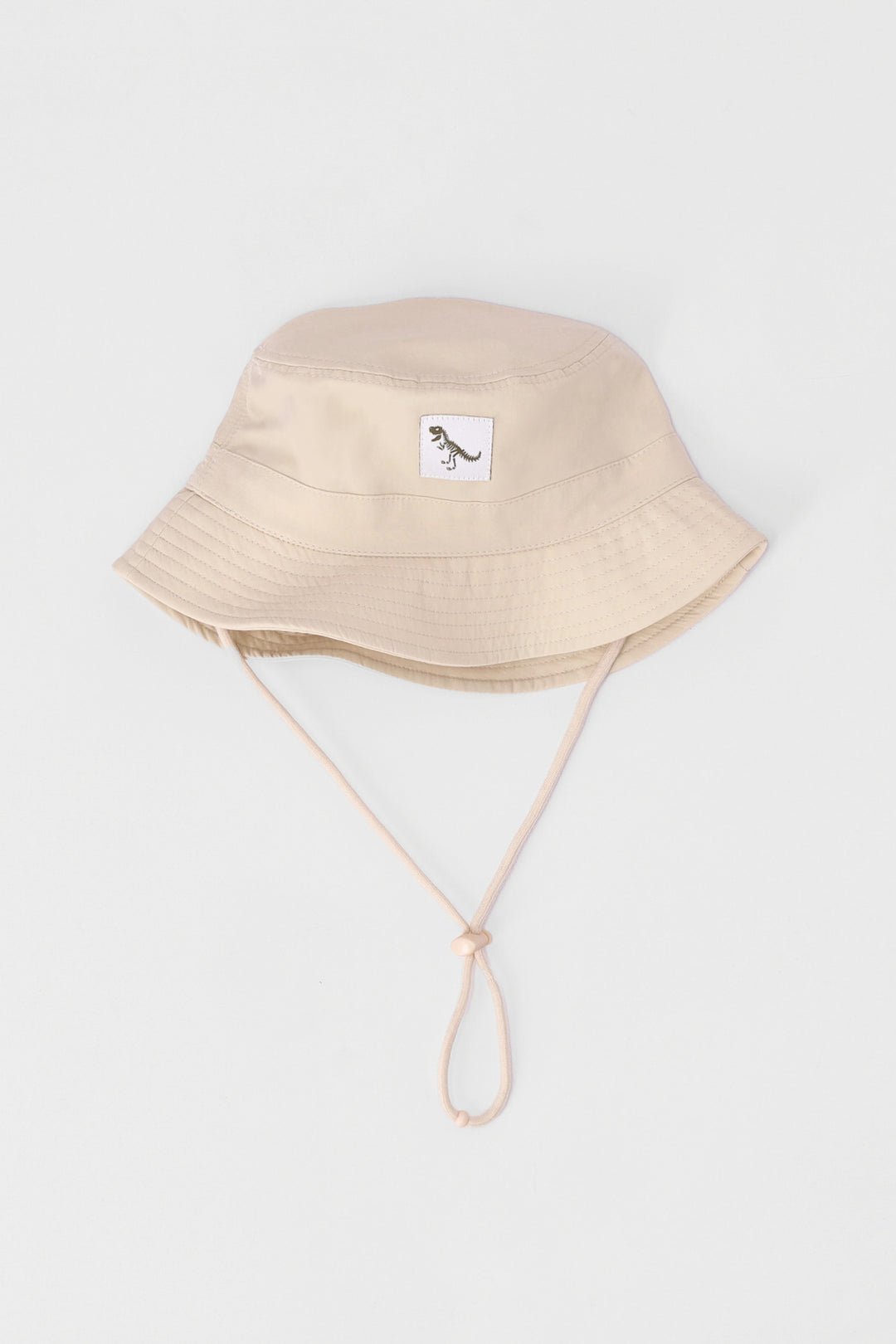 Pre-Boys Dino Wide Brim Bucket Hat - Stone