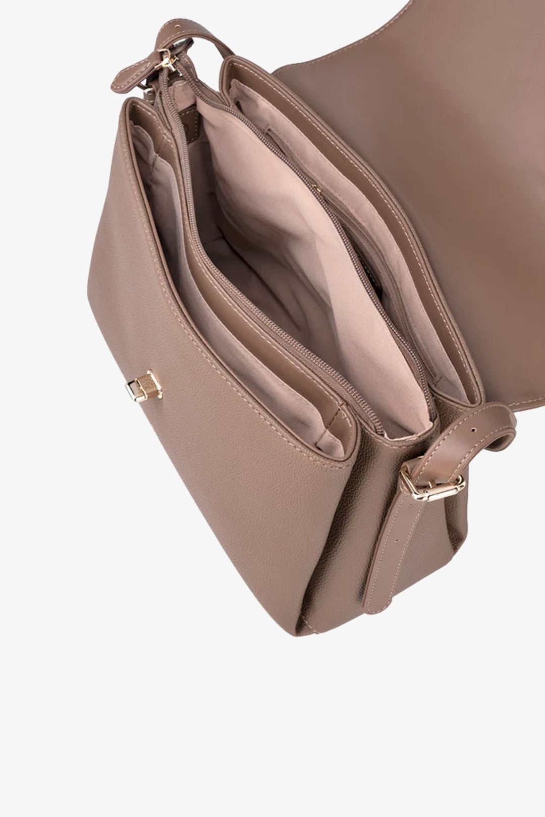 Lyon Flapover Bag - Taupe
