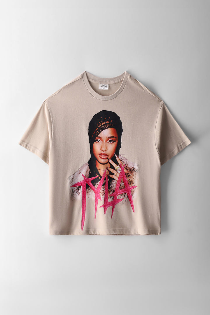 Girls Tyla Oversized Tee - Stone