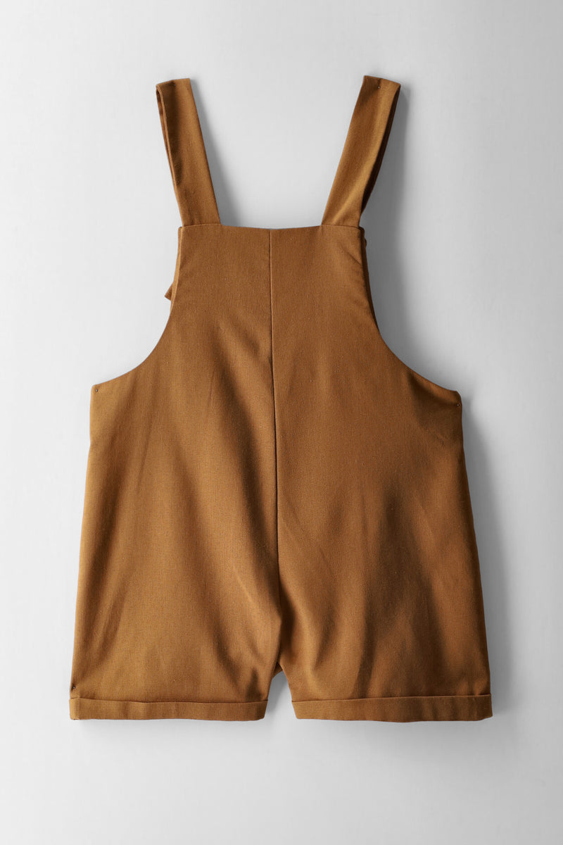 Girls Tie Detail Linen Jumpsuit - Tobacco