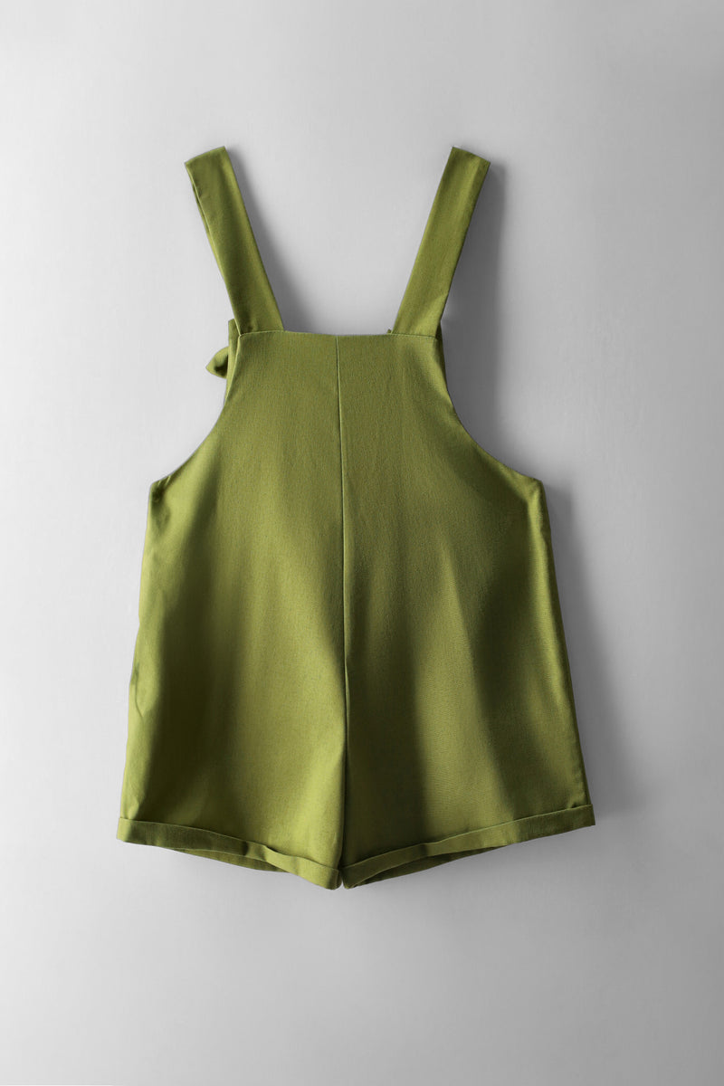 Girls Tie Detail Linen Jumpsuit - Fatigue