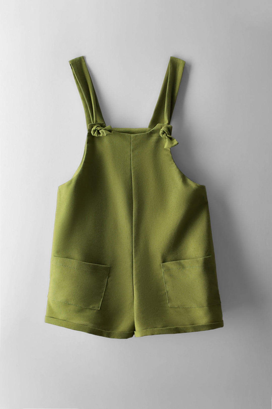 Girls Tie Detail Linen Jumpsuit - Fatigue