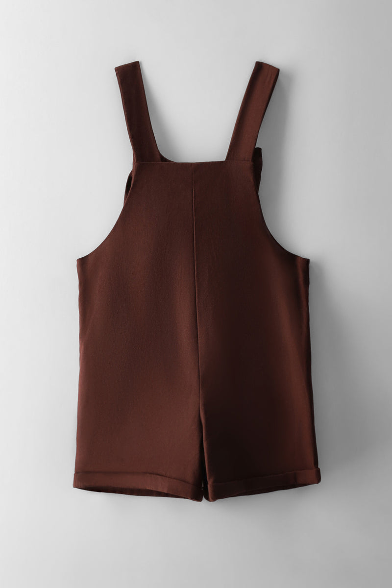Girls Tie Detail Linen Jumpsuit - Brown
