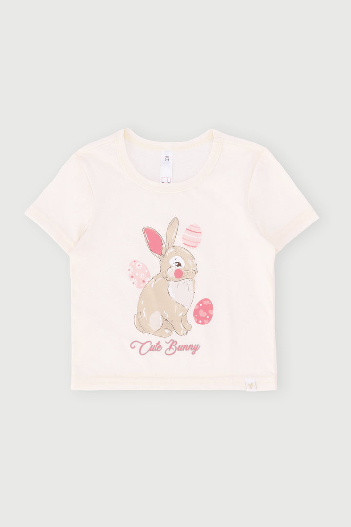 Pre Girls Easter Bunny Tee - Cream