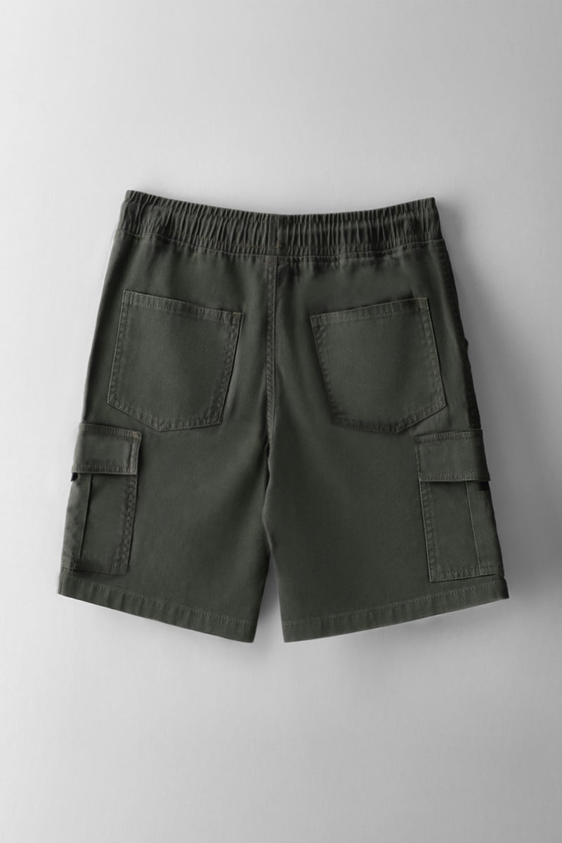 Boys Twill Cargo Short - Olive