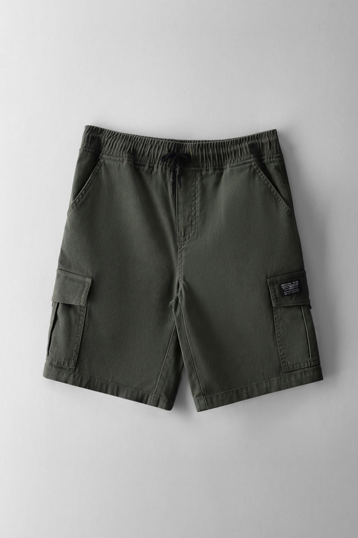 Boys Twill Cargo Short - Olive