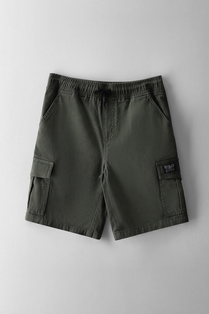 Boys Twill Cargo Short - Olive