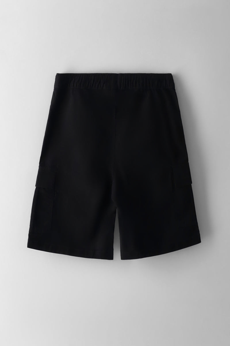 Boys Twill Cargo Short - Black