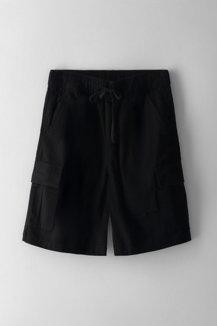 Boys Twill Cargo Short - Black