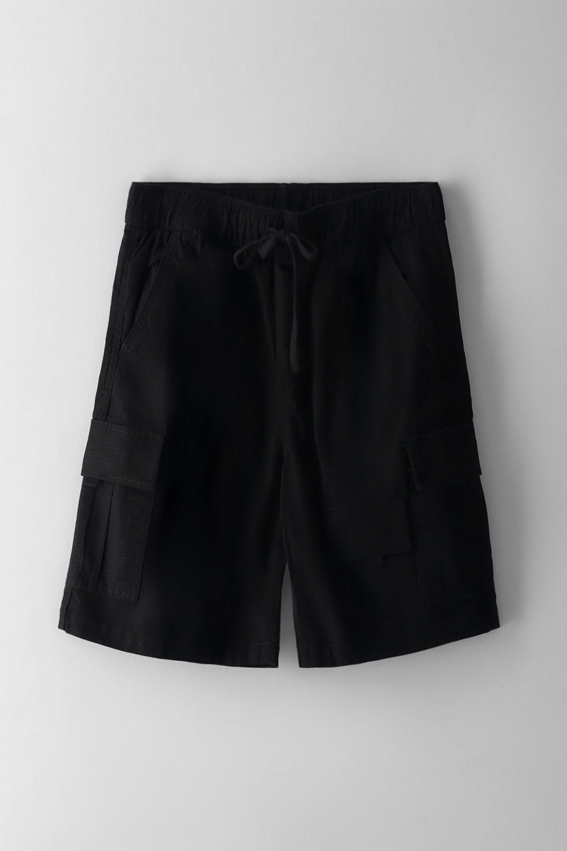 Boys Twill Cargo Short - Black