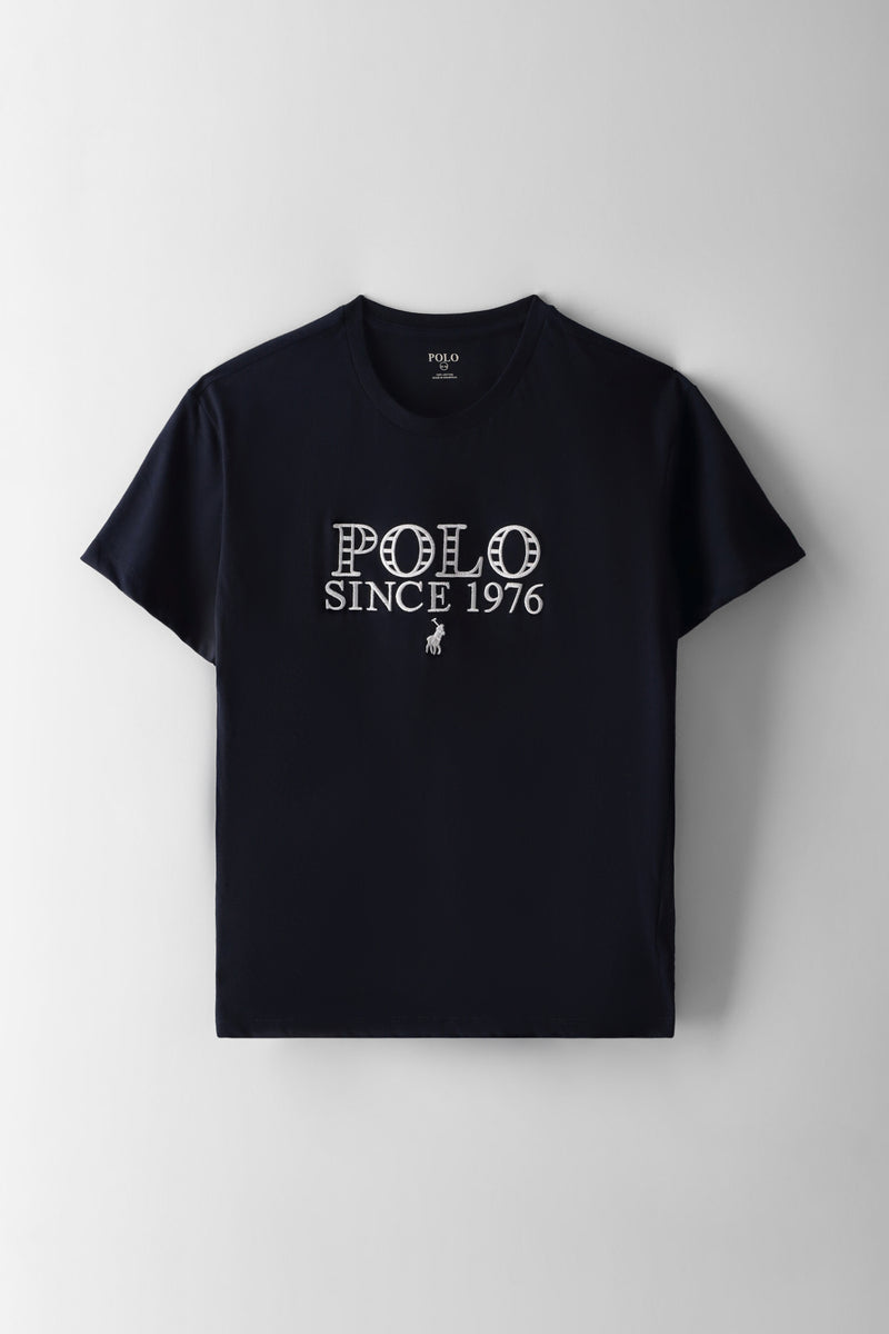 Girls Isla Embroidered Tee - Navy