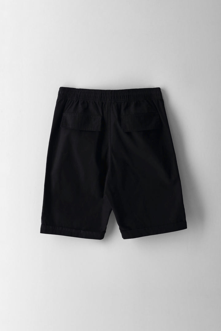 Boys Twill Pull On Short - Black