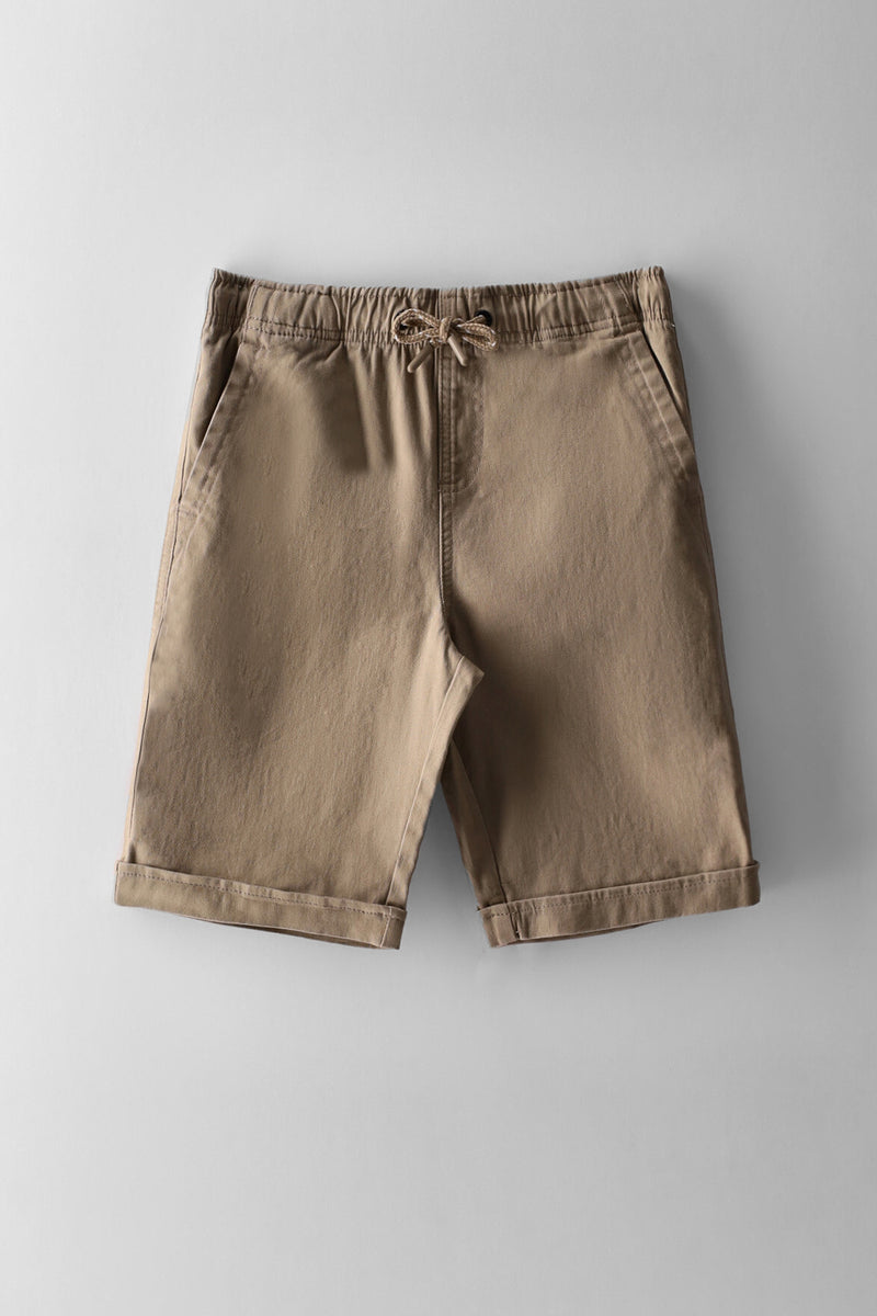 Boys Twill Pull On Short - Stone