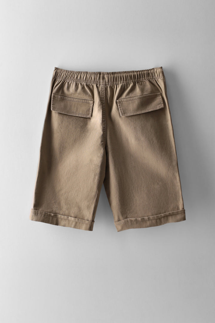 Boys Twill Pull On Short - Stone