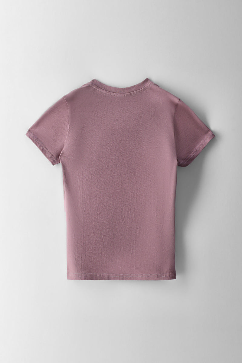 Girls Im Just A Girl Fitted Teddy  Tee - Purple