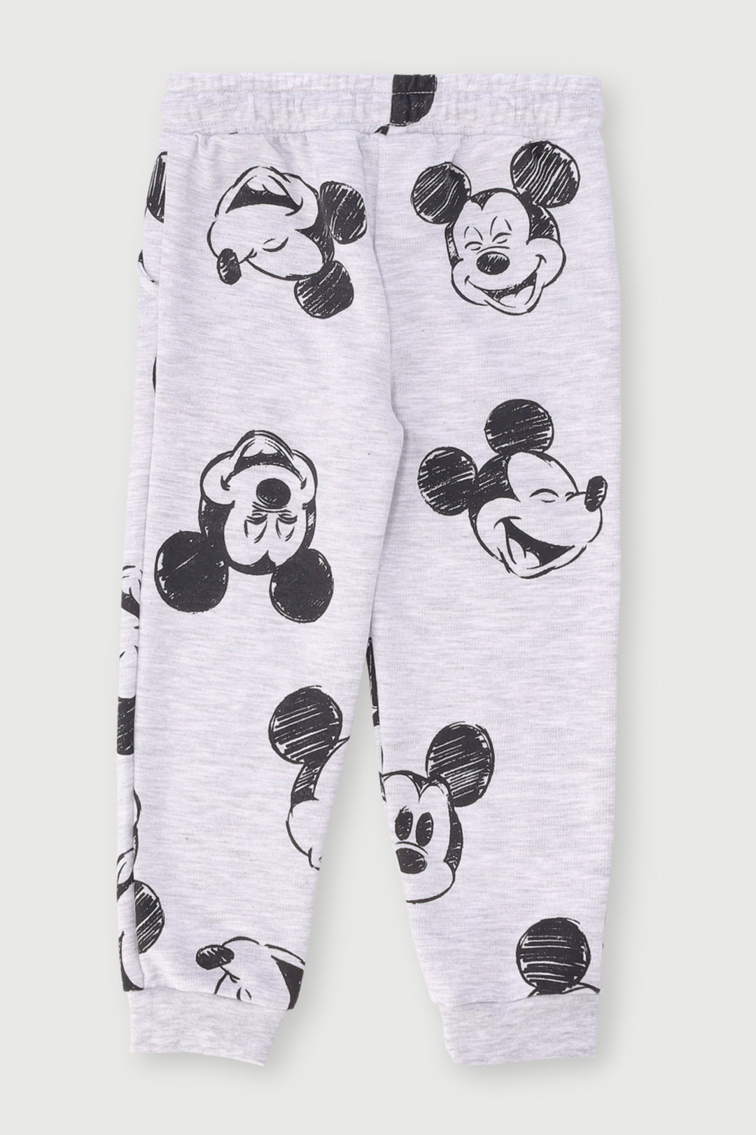 Pre-Boys Mickey Print Chenille Jogger - Grey Melange