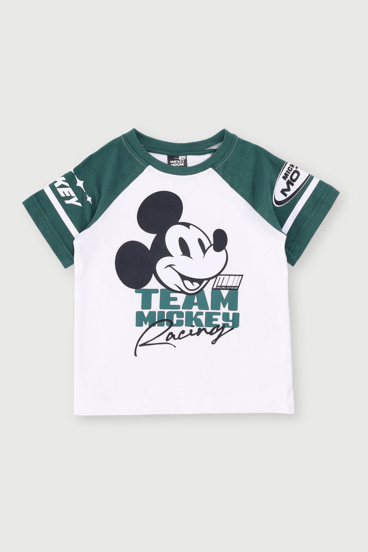 Pre-Boys Mickey Raglan F1 Tee - White