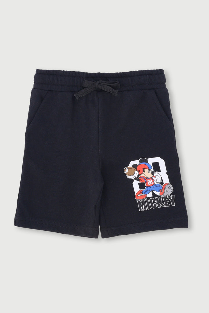 Pre-Boys Mickey Print Shorts - Black