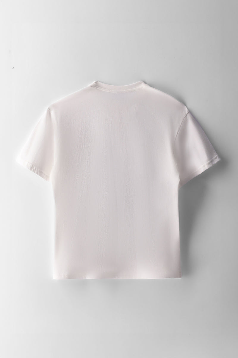 Girls NY Check Oversized Tee - Off White