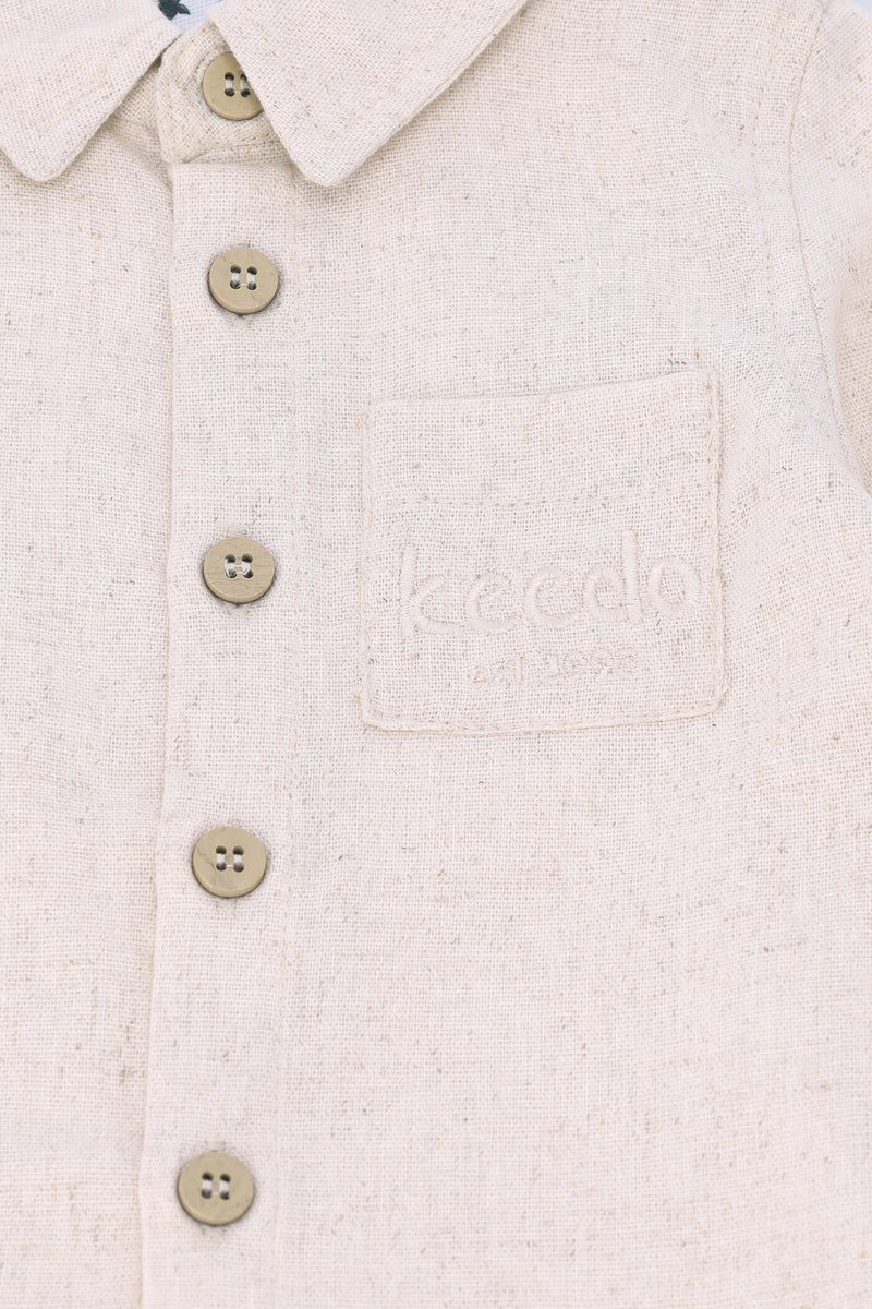 Keedo Baby Boys Formal Shirt - Oatmeal