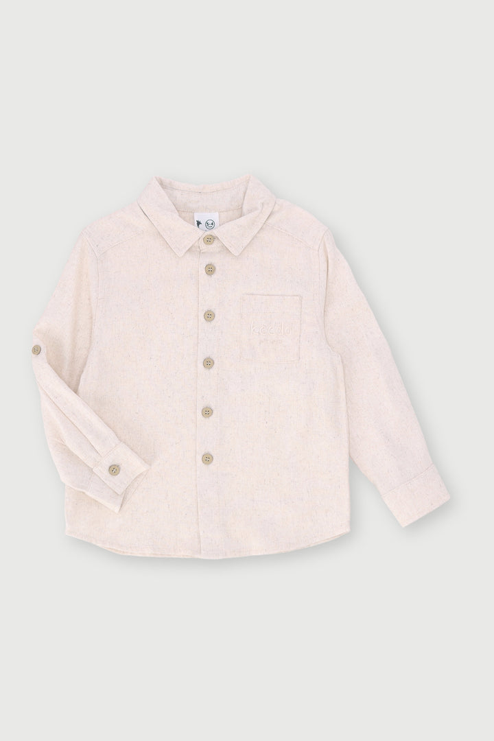 Keedo Boys Formal Shirt - Oatmeal