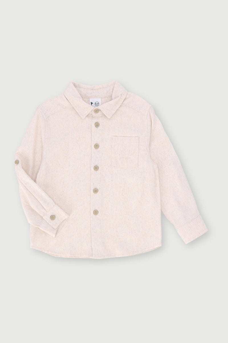 Keedo Boys Formal Shirt - Oatmeal