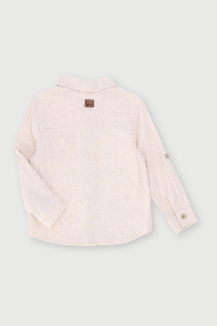 Keedo Boys Formal Shirt - Oatmeal