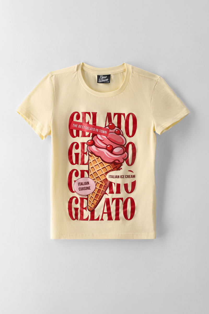 Girls Gelato Fitted Tee - Cream