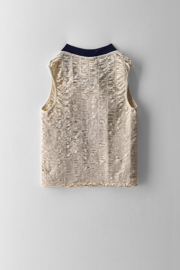 Girls Athletic Seamless Vest - Stone