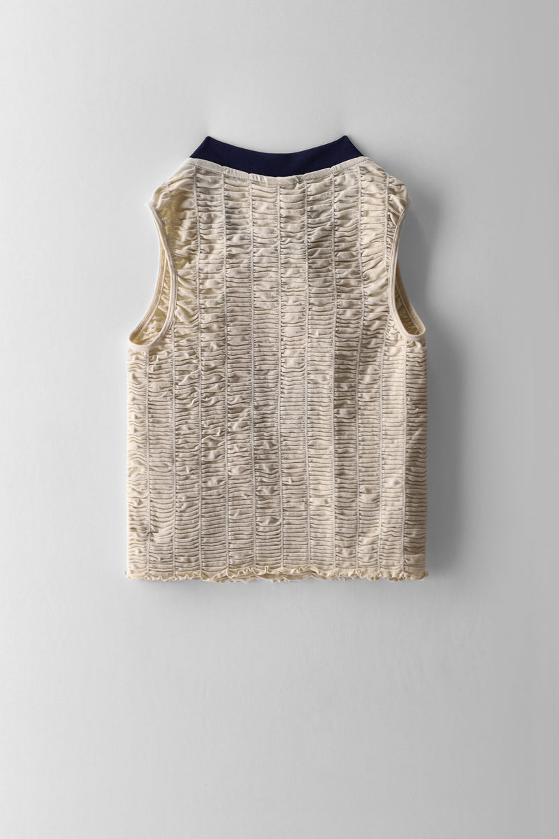 Girls Athletic Seamless Vest - Stone