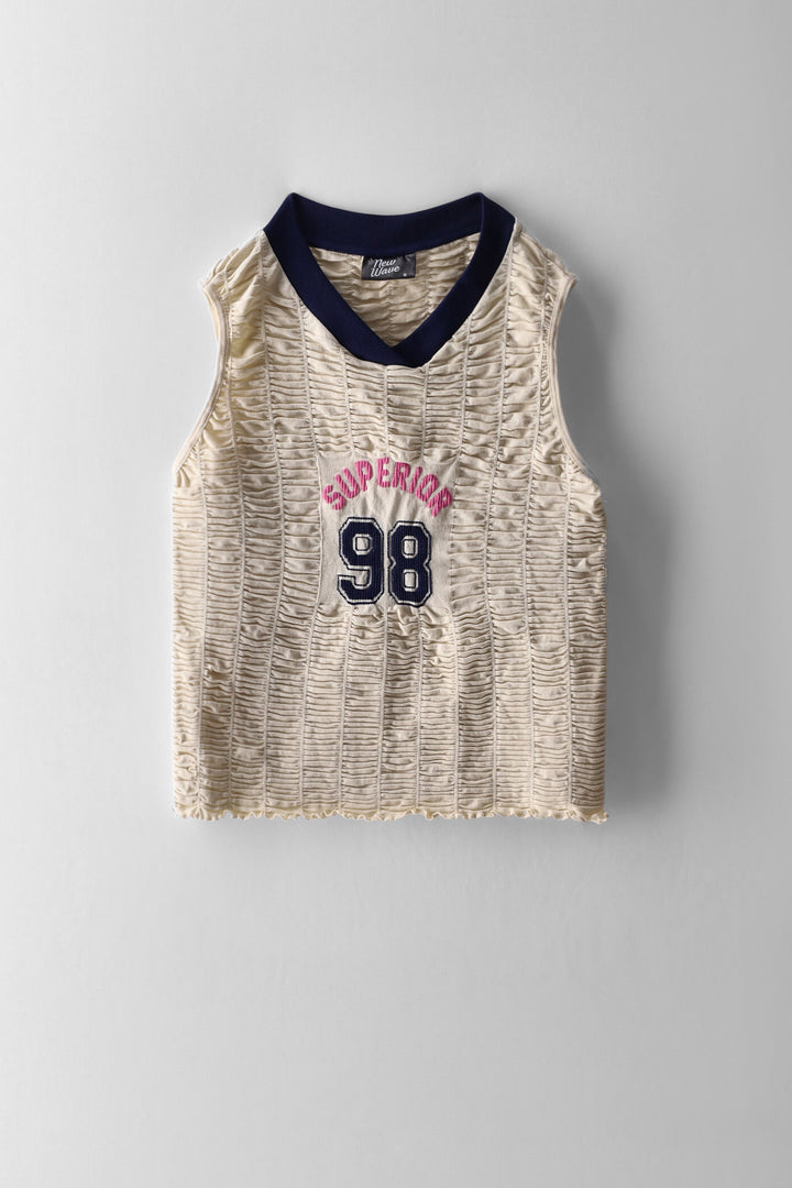 Girls Athletic Seamless Vest - Stone