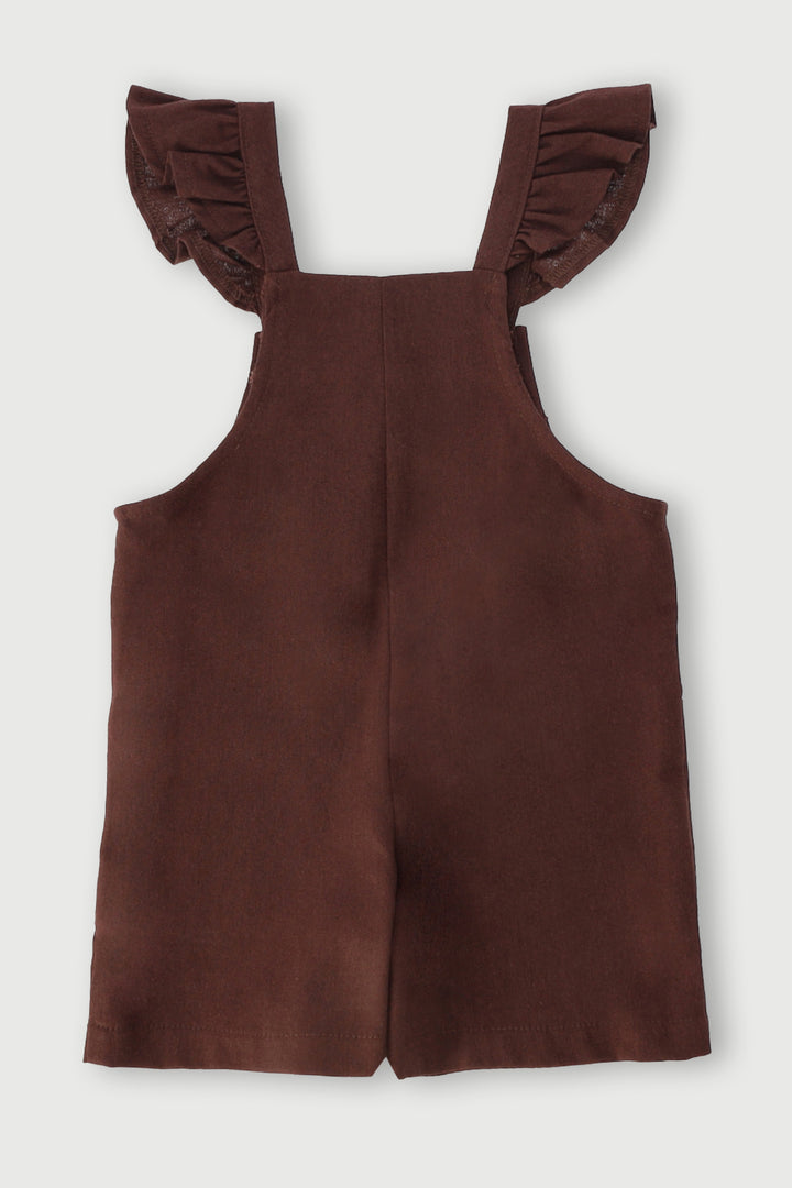 Pre-Girls Linen Jumpsuit - Brown