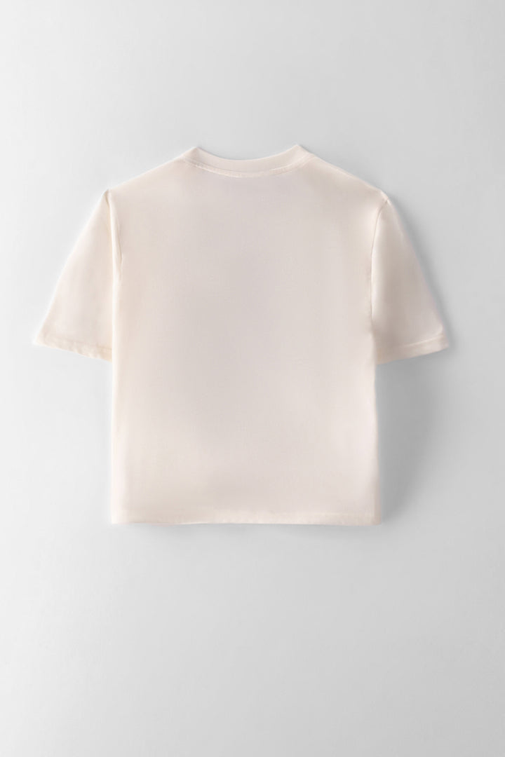 Girls Dash Boxy Tee - Cream