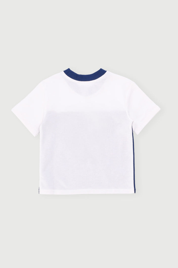 Pre-Boys Colourblock Fleece Sports Tee - Blue