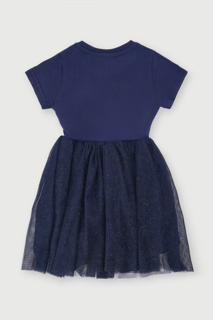 Pre-Girls Minnie Party Mesh Dress - Navy