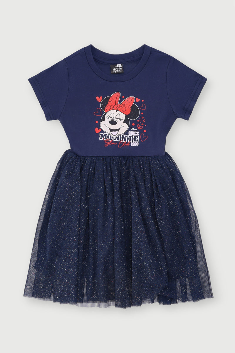 Pre-Girls Minnie Party Mesh Dress - Navy