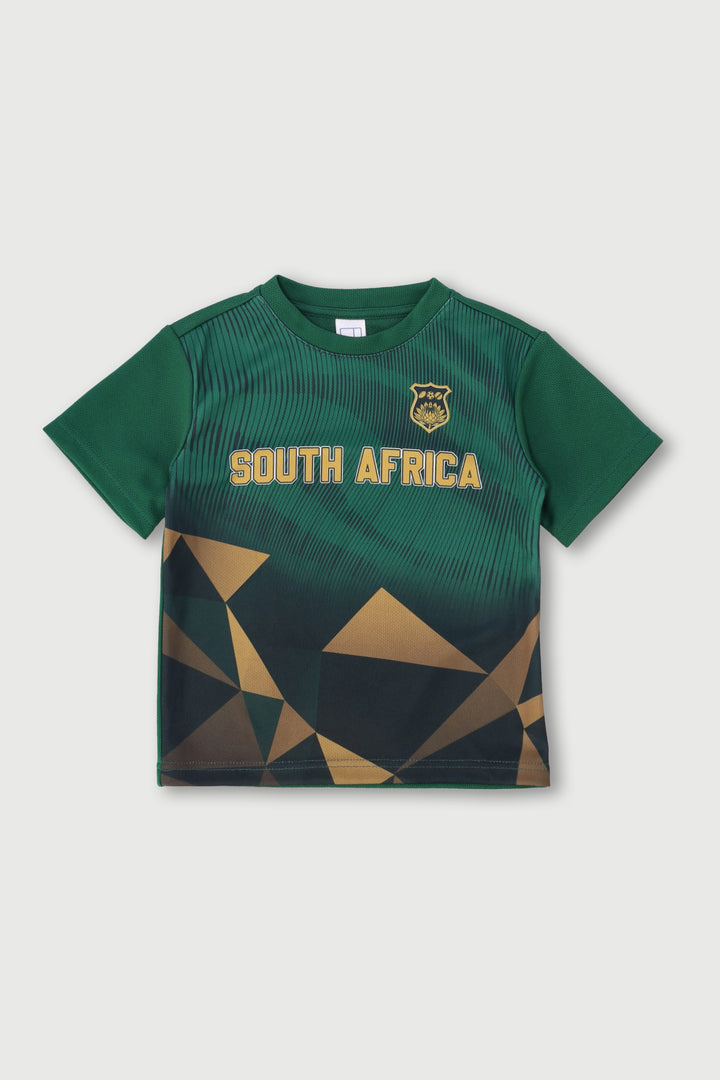 Pre-Boys South Africa Mesh 220Gm Sports Tee - Green