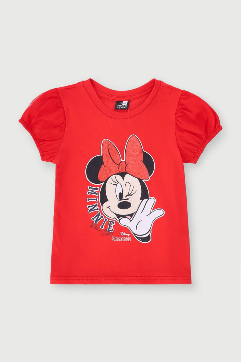 Pre-Girls Minnie Fashion Tee - Red
