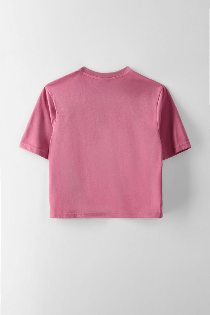 Girls Happiness Boxy Tee - Dark Pink