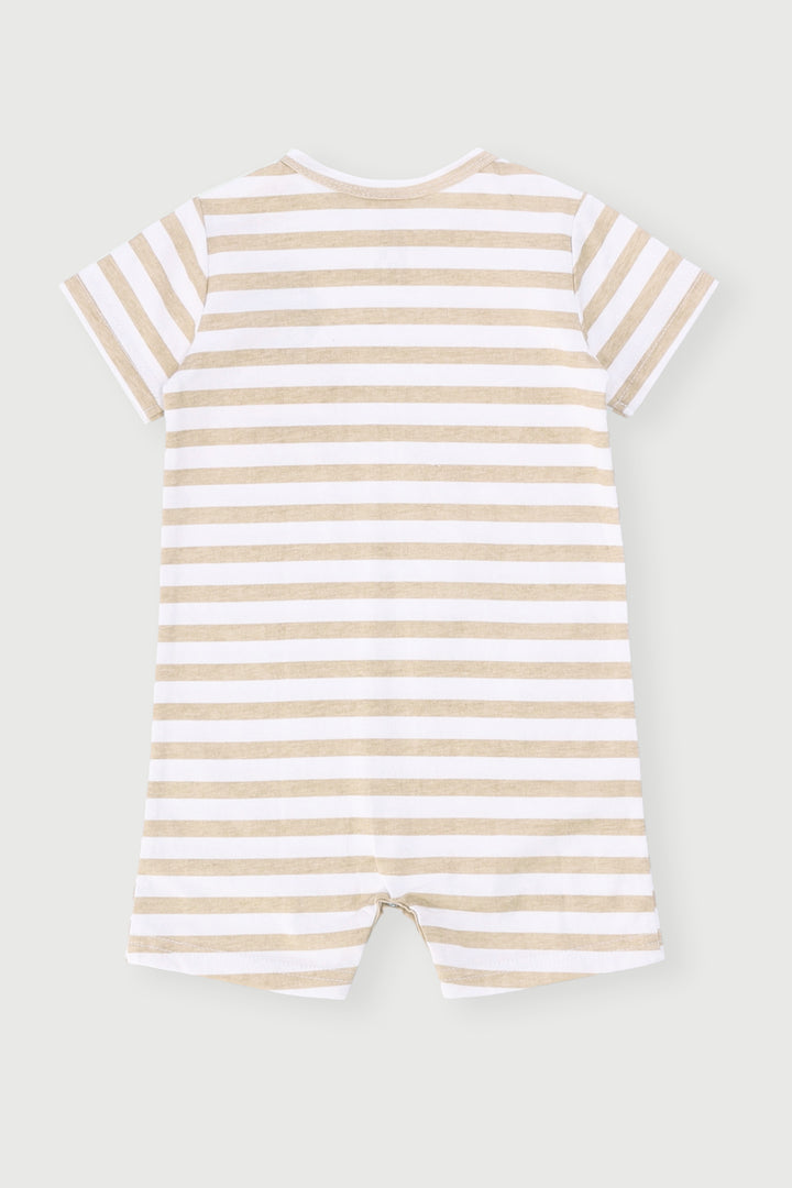 Baby Boys Puppy Romper - Light Stone