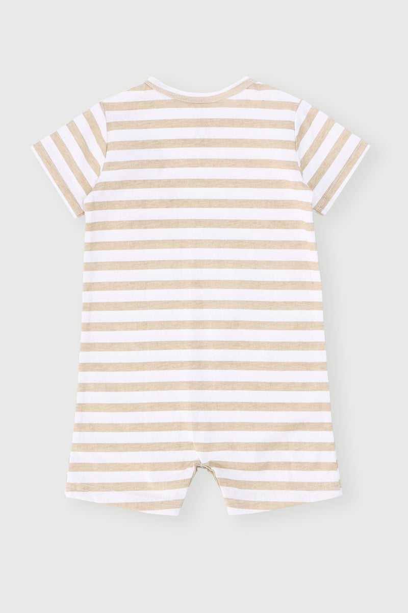 Baby Boys Puppy Romper - Light Stone