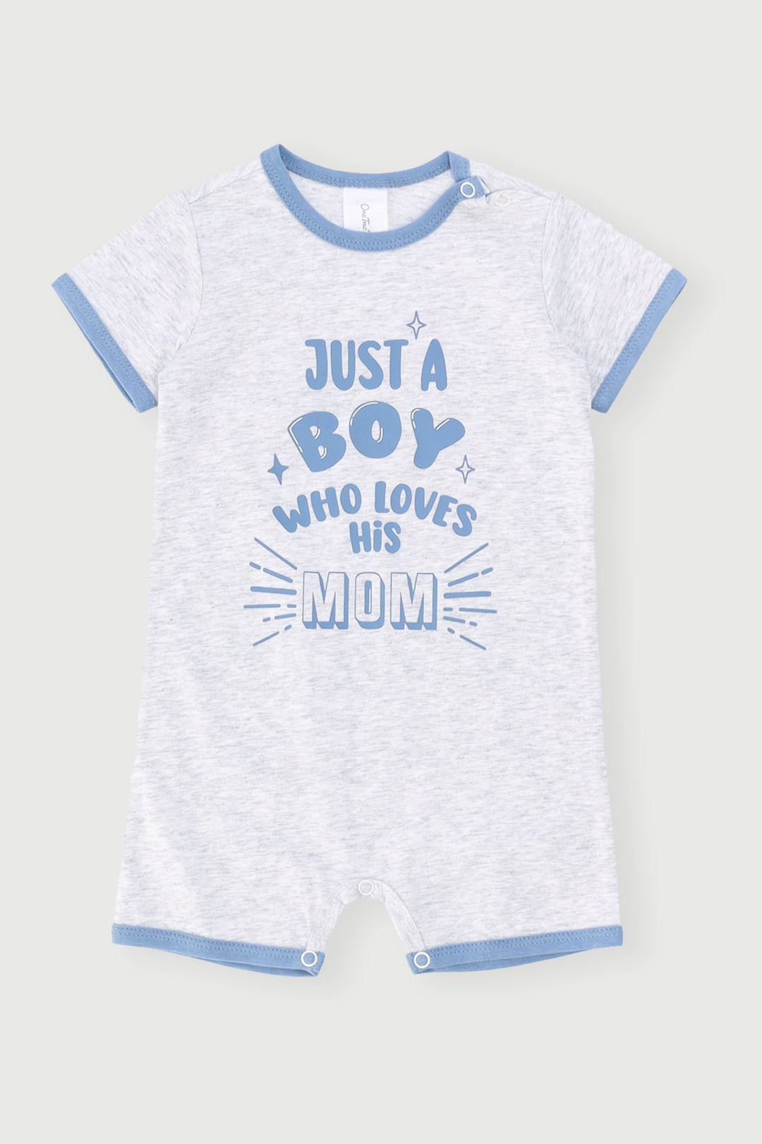 Baby Boys Just A Boy Romper - Smokey Blue