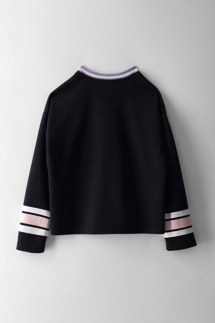 Girls Supergirl Graffiti Long Sleeve Top - Black