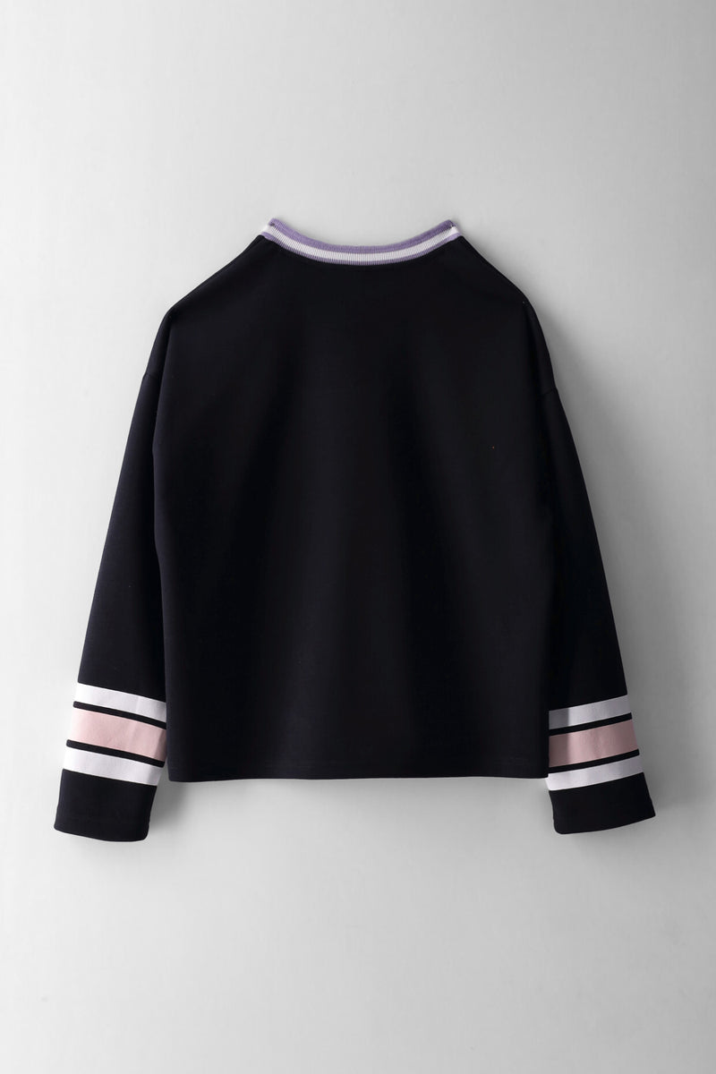 Girls Supergirl Graffiti Long Sleeve Top - Black
